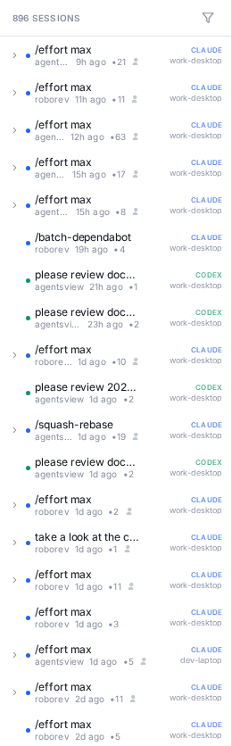 Machine labels on session items